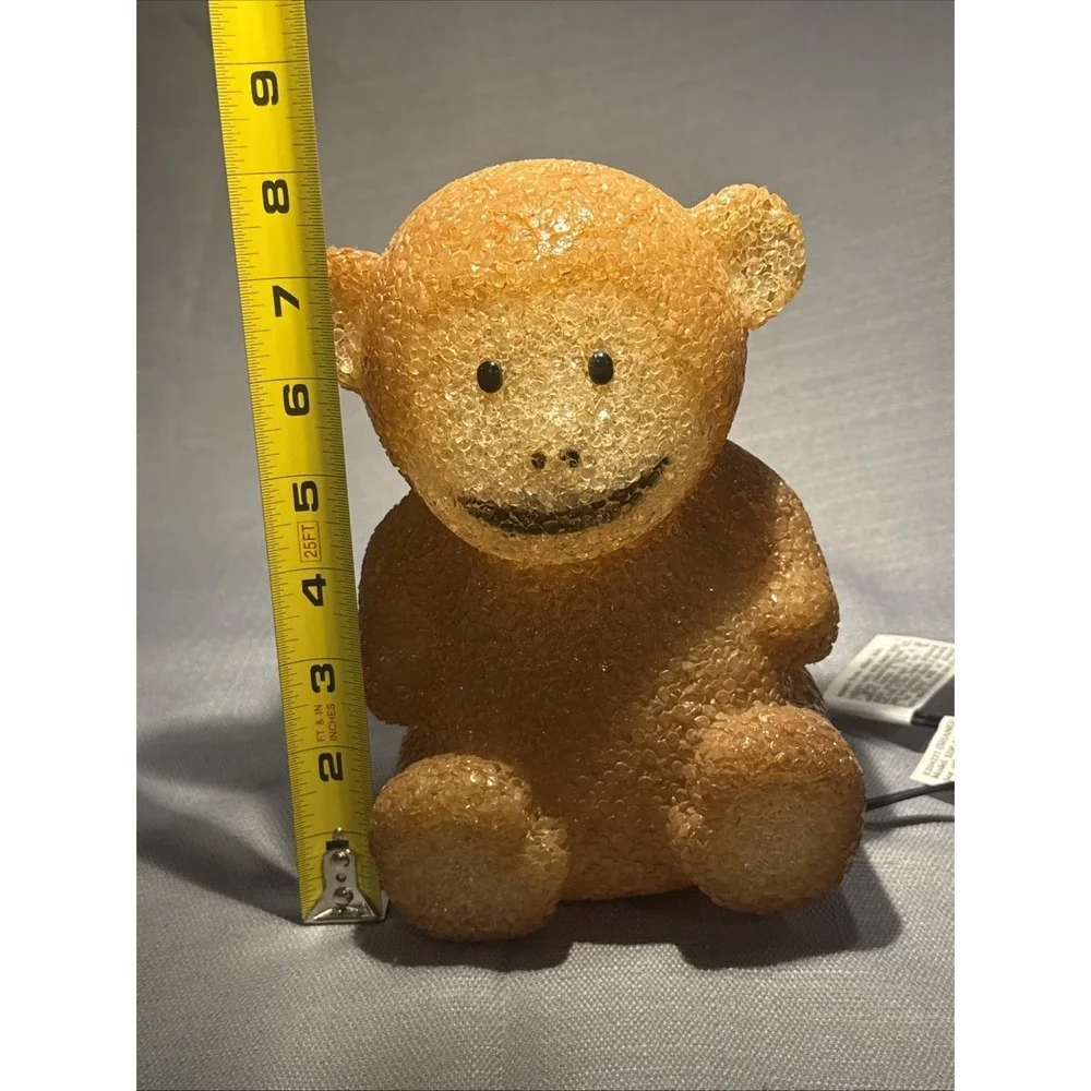 Melted Popcorn Brown Monkey Lamp Night‎ Light  With Plug No Lightbulb Not Tested